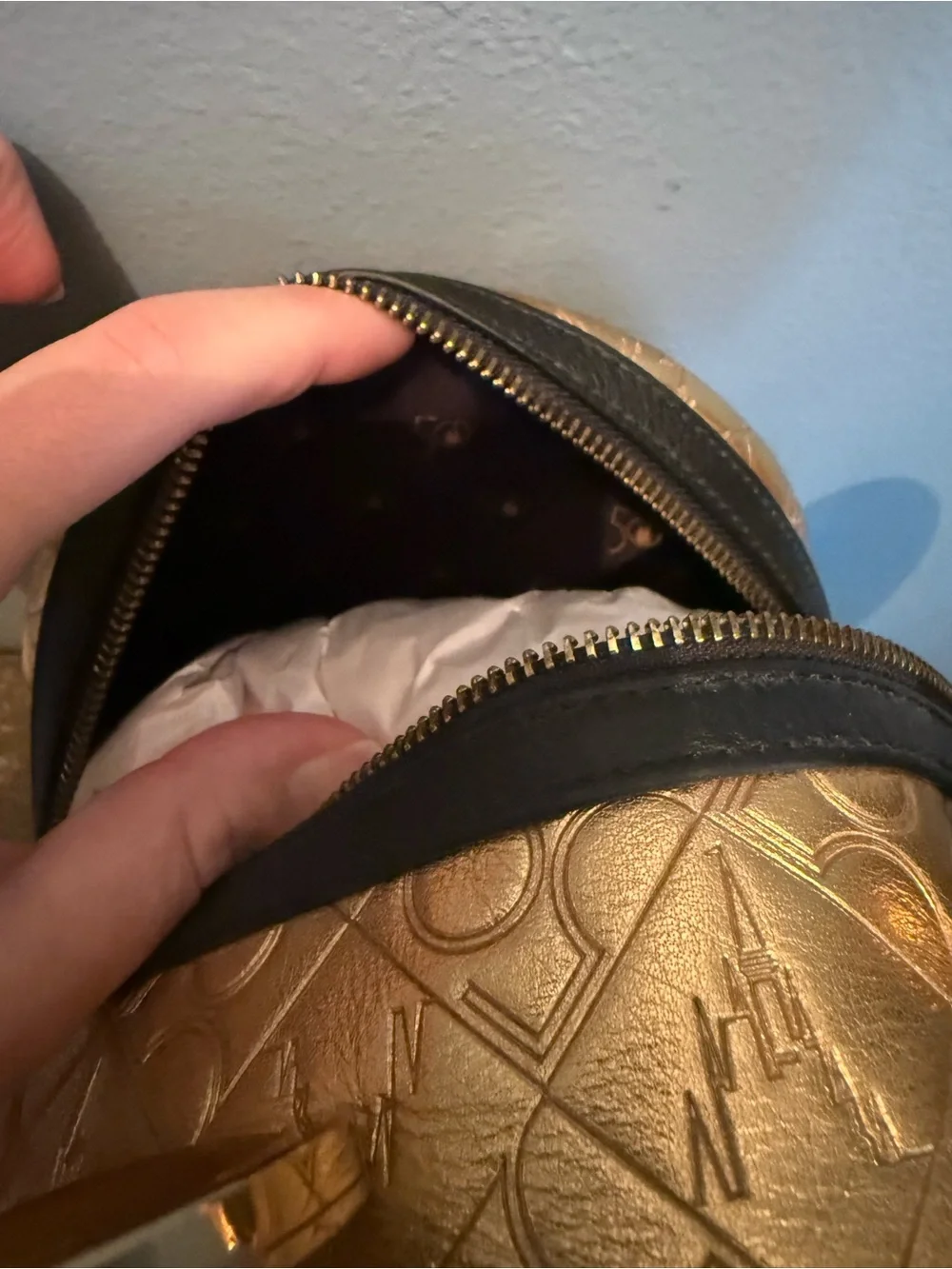 Loungefly Metallic Gold 50th Anniversary Mini Backpack